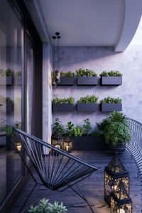 گلدان های دیواری به رنگ مشکی مناسب برای بالکن های کوچک