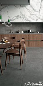 کابینت مدرن طرح مرمر و چوبی