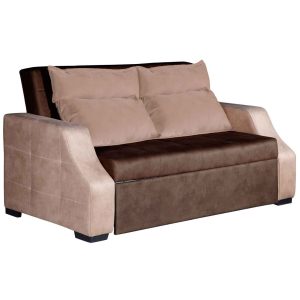 کاناپه و مبل تخت خواب شو راحتی دو نفره کرم قهوه ای چشمه نور مدل 510br