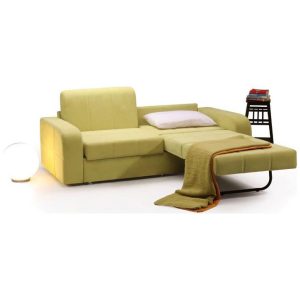 مبل تخت خواب شو دو نفره زرد کلاف فلزی سایز 160 کویین کمجاچوب مدل سیدا