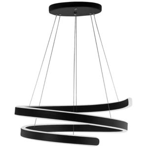 لوستر و چراغ آویز مدرن آلومینیومی مشکی حلقه ای دایره ای 3 حلقه ارتفاع 80 سانتیمتر برند اُلایت مدل 502