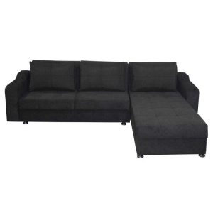 مبل ال تخت خواب شو سه نفره طوسی تیره مدرن کلاف فلزی، سایز تخت سه نفره و دارای رنگ بندی متنوع