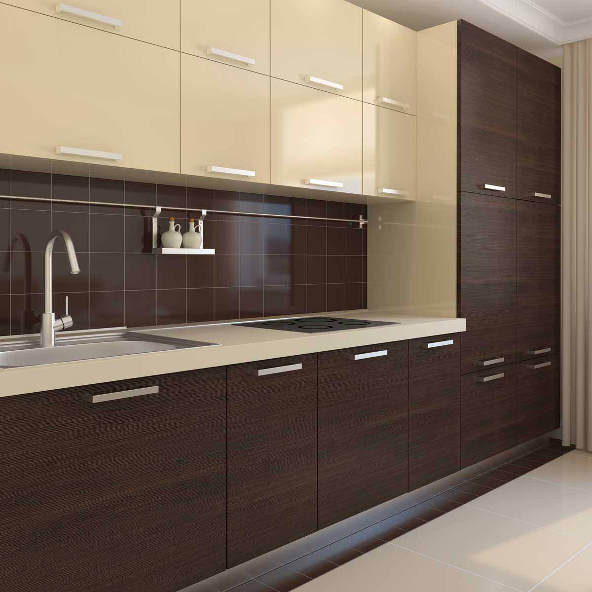 کابینت کرم قهوه ای | چگونه کابینت هایی با دو رنگ کرم و قهوه ای داشته باشیم؟
