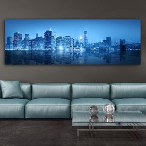 قیمت و خرید تابلو اتاق خواب دکوراتیو مدرن یک تکه، طرح منظره شب شهر مدرن، از جنس ام دی اف، مخصوص نصب روی دیوار