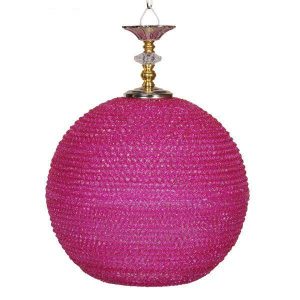 خرید و قیمت چراغ آویز جدید پلاستیکی بنفش برای اتاق خواب، در رنگبندی متنوع، با ارتفاع 25 سانتیمتر و قابلیت تعویض لامپ