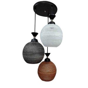 خرید و قیمت چراغ آویز جدید پلاستیکی رنگی سه شاخه برای اتاق خواب، در رنگبندی متنوع، با ارتفاع 55 سانتیمتر، با قابلیت تعویض لامپ و تنظیم ارتفاع