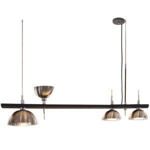 خرید و قیمت آویز و لوستر خطی حباب دار 4 شعله طرح زنگ، از جنس استیا و رنگ بدنه نقره ای، با ارتفاع 48 سانتیمتر و قابلیت تعویض لامپ، برند متالکس