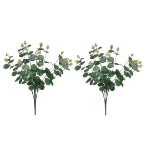 گل مصنوعی مدل بوته برگ اکالیپتوس مجموعه 2 عددی