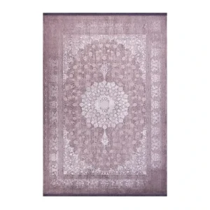 فرش ماشینی بهشتی مدل لیلیان کد 6142 زمینه طوسی