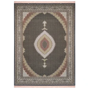 فرش ماشینی فرش نگین مشهد طرح ریز ماهی زمینه سورمه ای