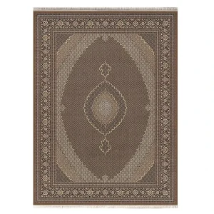 فرش ماشینی فرش مشهد کد 87034 زمینه گردویی