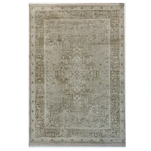 فرش ماشینی 500 شانه فرش مهدیان زمینه نسکافهای حاشیه کرم کد 1064