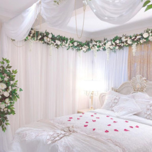 اتاق خواب عروس با تور سفید