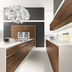 کابینت مدرن طرح چوب و سفید