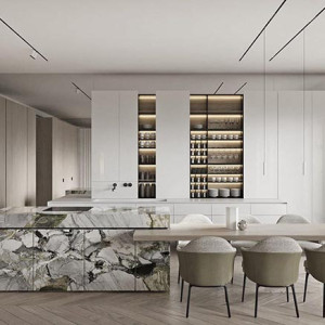 دیزاین خانه مدرن لوکس مونوکروم سفید