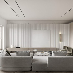 دیزاین خانه مدرن مونوکروم سفید خاکستری شیک و لوکس