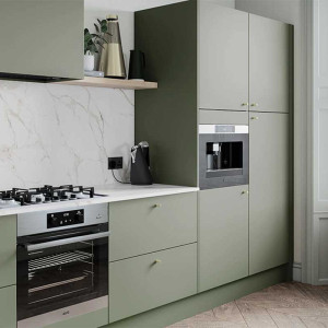 کابینت سبز سیج ام دی اف مات در آشپزخانه مدرن