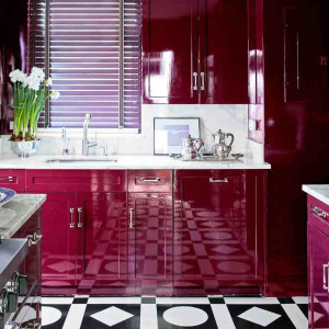 کابینت قرمز بنفش ام دی اف هایگلاس