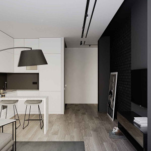 دکوراسیون سفید مشکی خانه مدرن