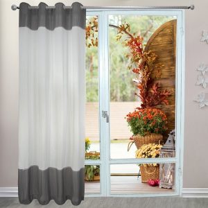 پرده تیکو دکو مدل کتان هرینگ دورنگ ژور دار تک سایز 150x275 سانتیمتر