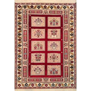 گلیم دستبافت یک متری طرح خشتی کد AA310