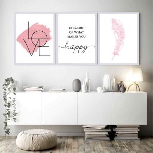 تابلو دکوراتیو مدل پر کد TC13 مجموعه 3 عددی