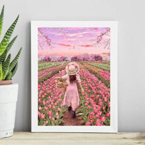 تابلو مدل دختر صورتی